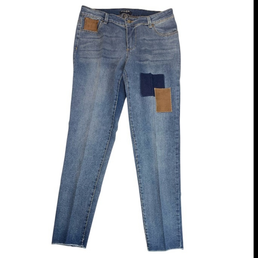 BACCINI Patchwork Straight Leg Jeans Sz 12